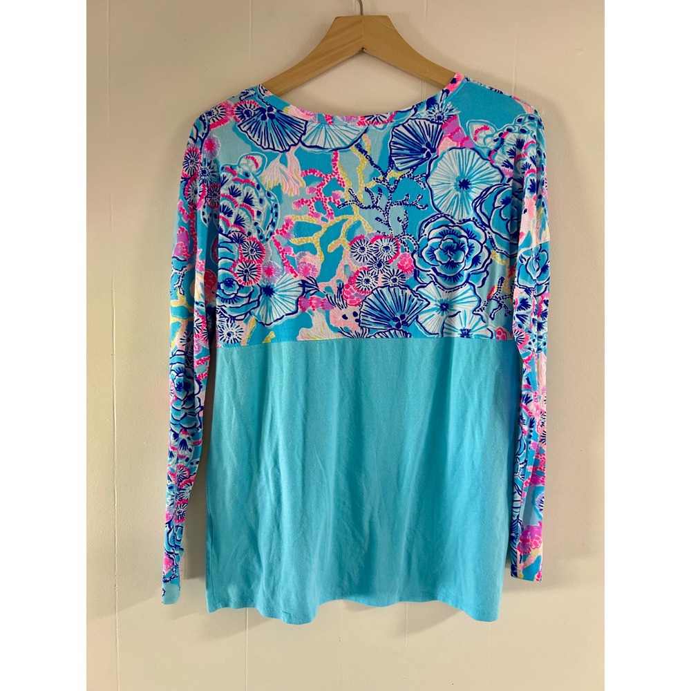 Lilly Pulitzer Finn Top in Light Blue sz S - Picture 4 of 4